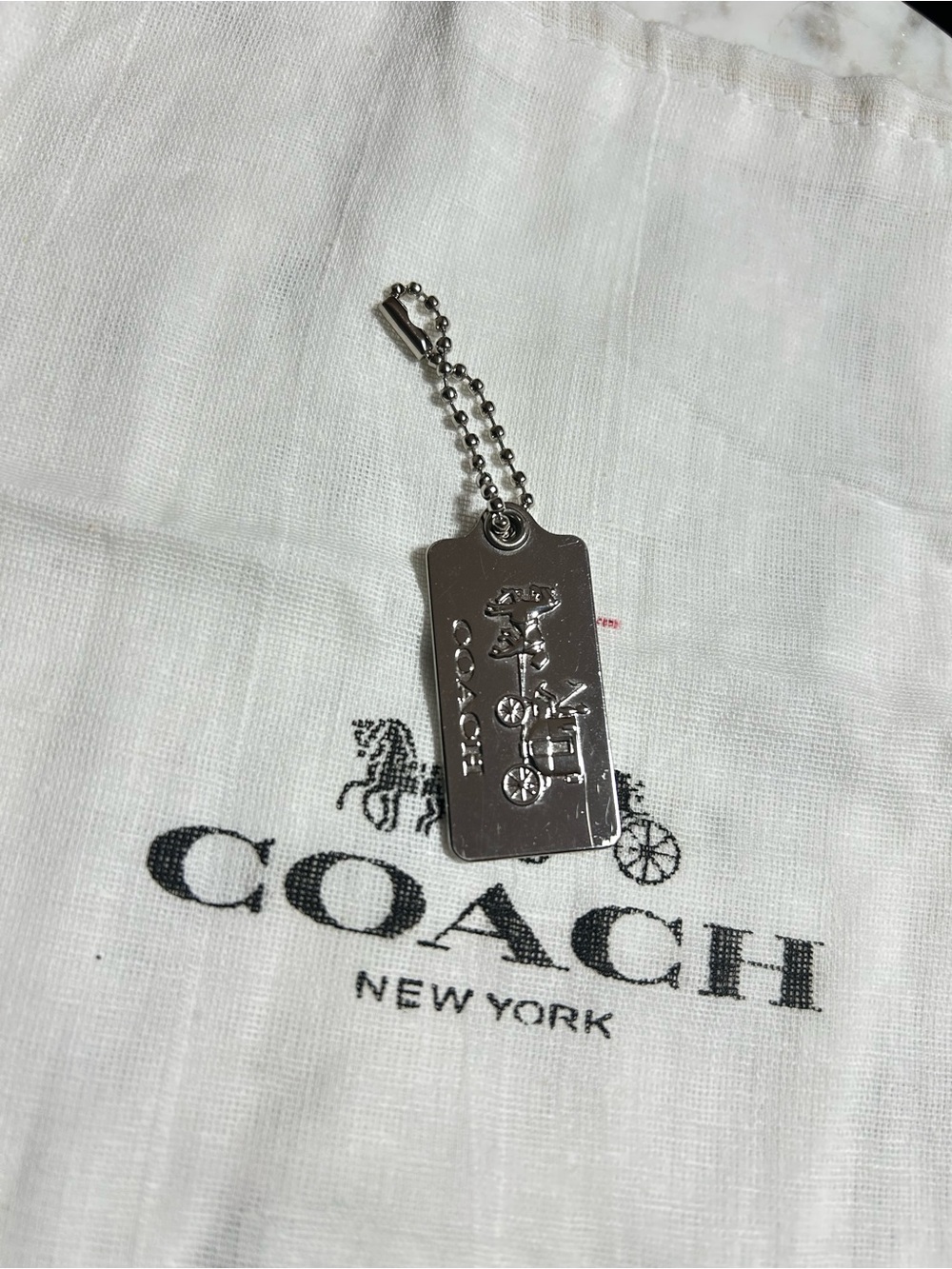 Coach Silver-tone Carriage Hang Tag